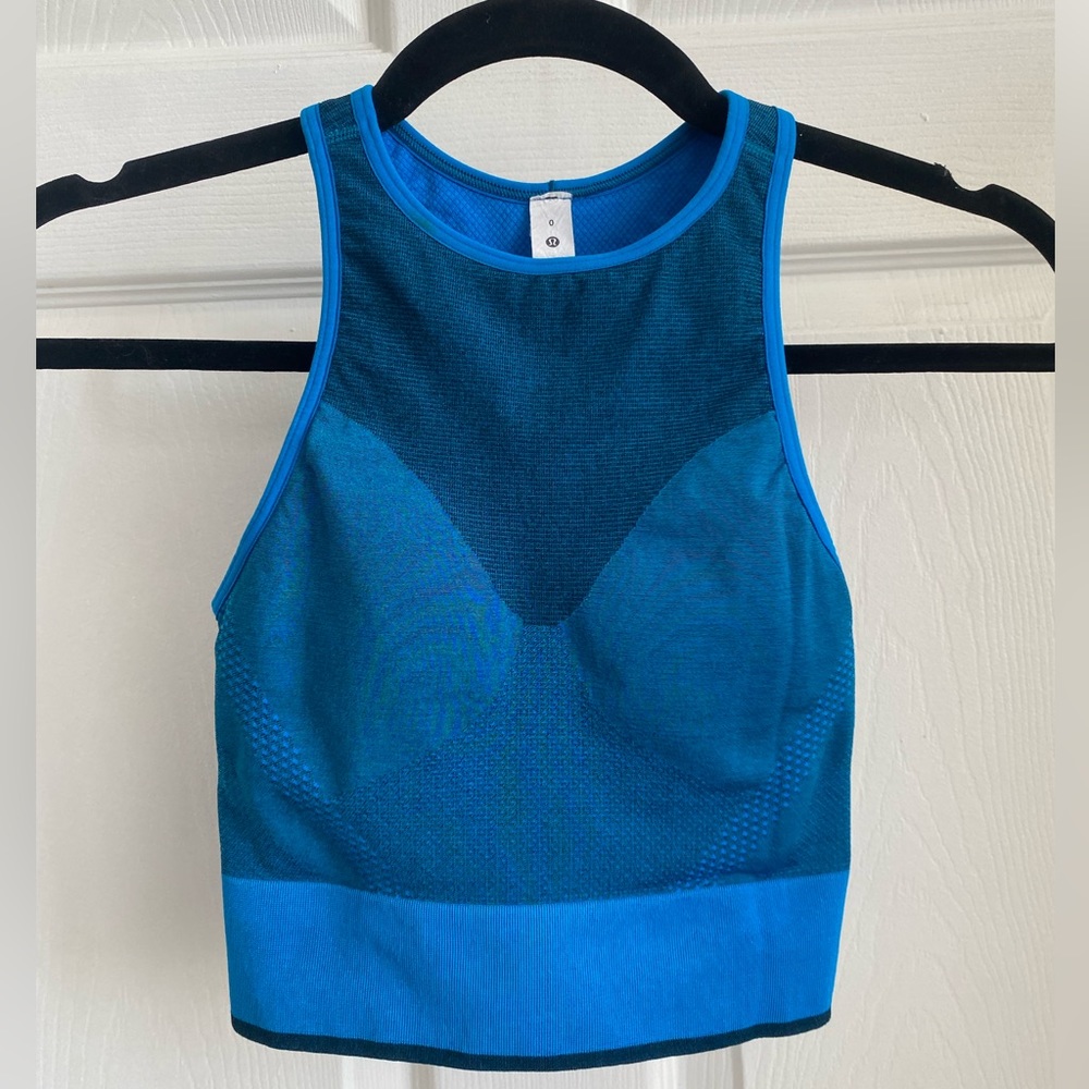 NWOT lululemon Longline Sports Bras in Poolside Size 0